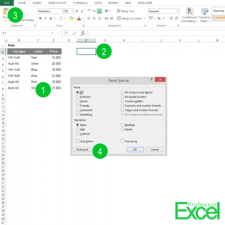 Excel Missing Paste Links Feature