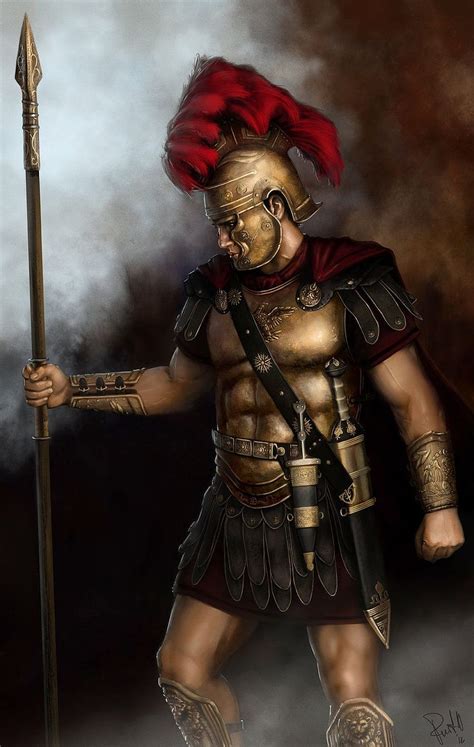 Excellent Detailed Accurate Looking Colored Ancient Roman Warrior