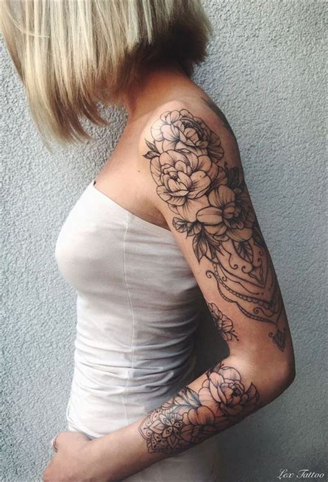 Exclusive And Stunning Arm Floral Sleeve Tattoo Designs For Your