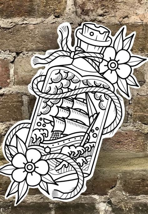 Explore The Essence Of Traditional Tattoo Outlines Discover Bold Lines