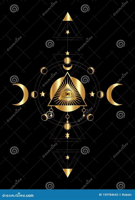 Eye Of Providence Masonic Symbol All Seeing Eye Inside Triple Moon