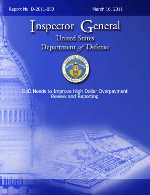 Fillable Online Dodig Report No D 2011 050 Dod Inspector General