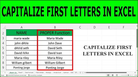 First Letter Uppercase Excel Formula