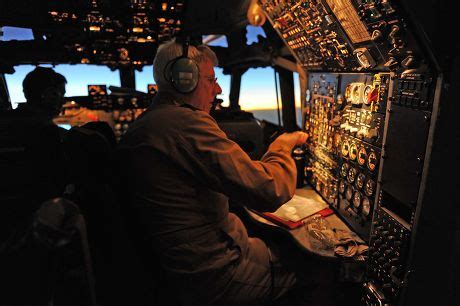 Flight Engineer On Flight Deck Awacs Editorial Stock Photo Stock