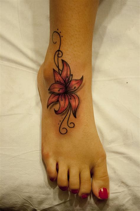 Flower Foot Tattoos Designs