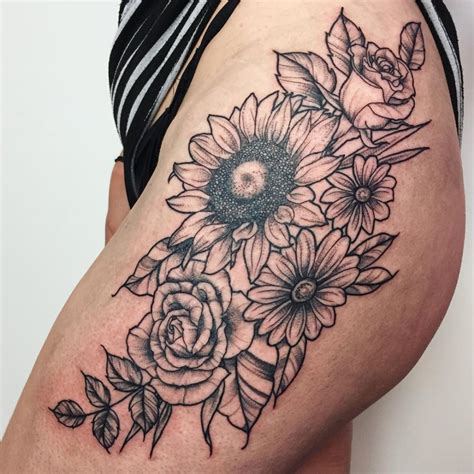 Flowers Tattoo Flower Thigh Tattoos Hip Thigh Tattoos Tattoos For