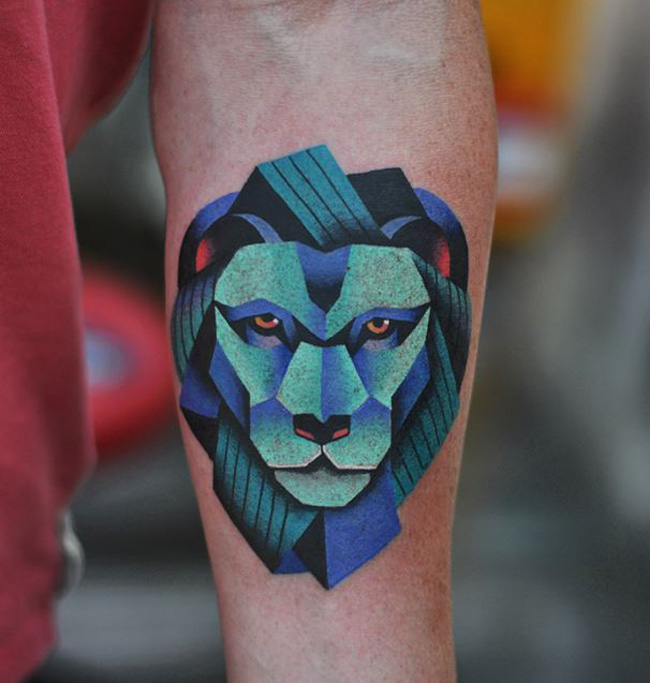 Forearm Tattoo Of A Lion