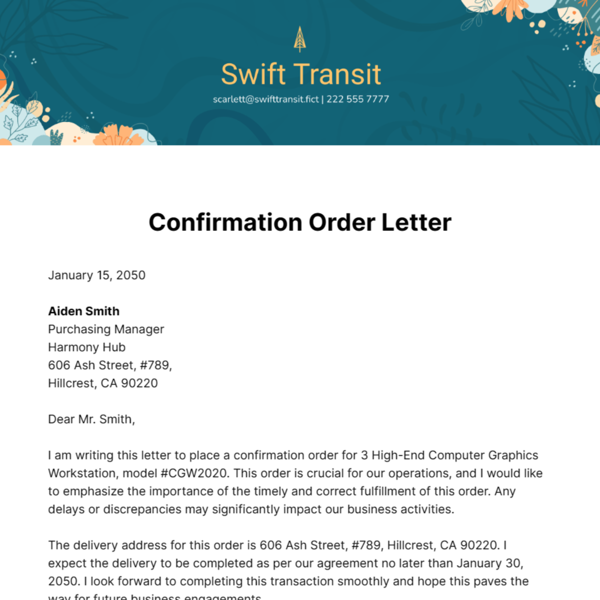 Free Confirmation Letter Templates Examples Edit Online Download