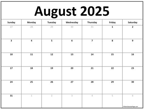 Free Printable Calendar 2025 Monthly August A Comprehensive Guide