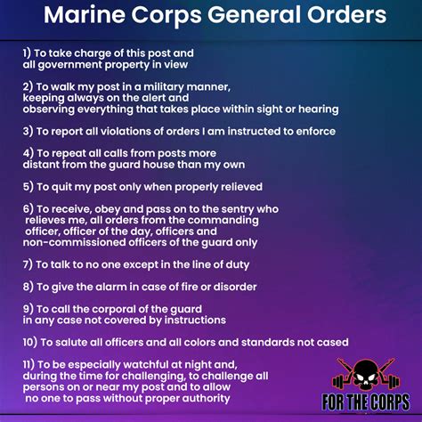 General Orders For Usmc