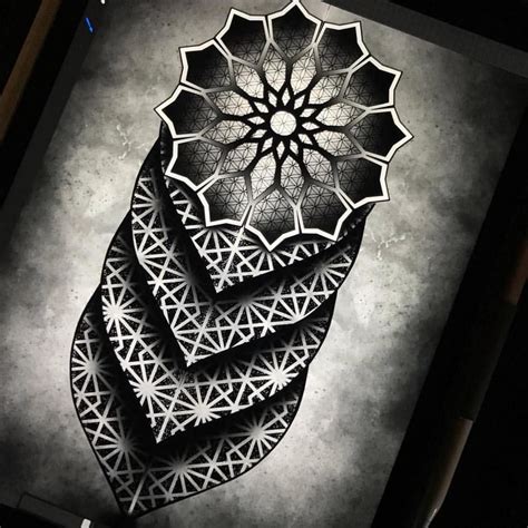 Geometric Tattoo Stencil Designs