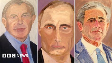 George W Bush Exhibits His Paintings Of World Leaders Bbc News