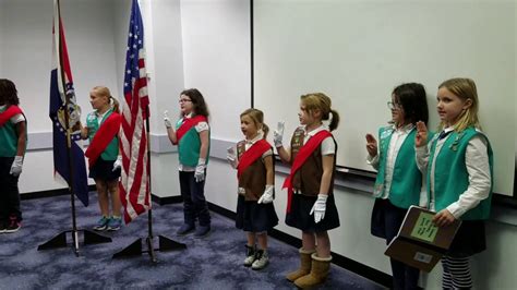 Girl Scouts 3284 And 3146 Flag Ceremony Youtube