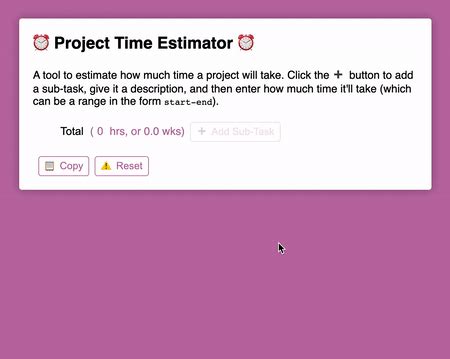 Github Mrjacobbloom Project Estimator A Lil Tool To Estimate How