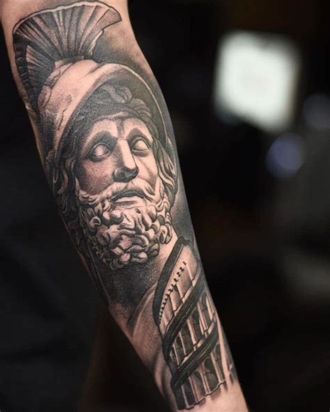 Greek Statue Tricep Sleeve Tattoo