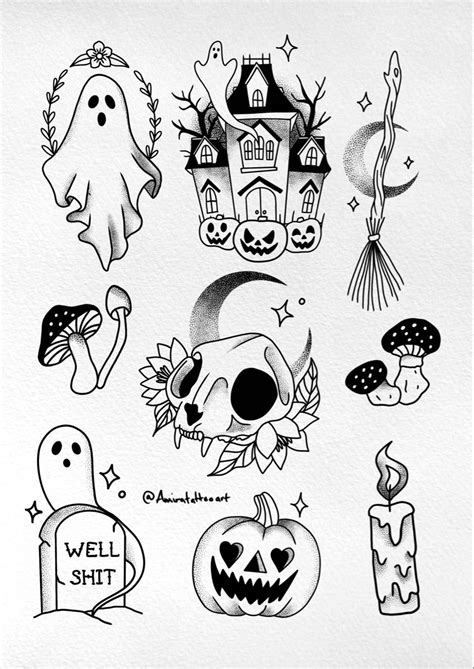 Halloween Tattoo Flash Cute Halloween Tattoos Halloween Tattoos