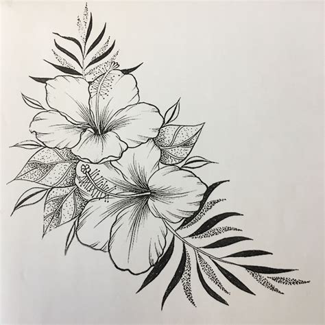 Hawaiian Flower Tattoo Drawings