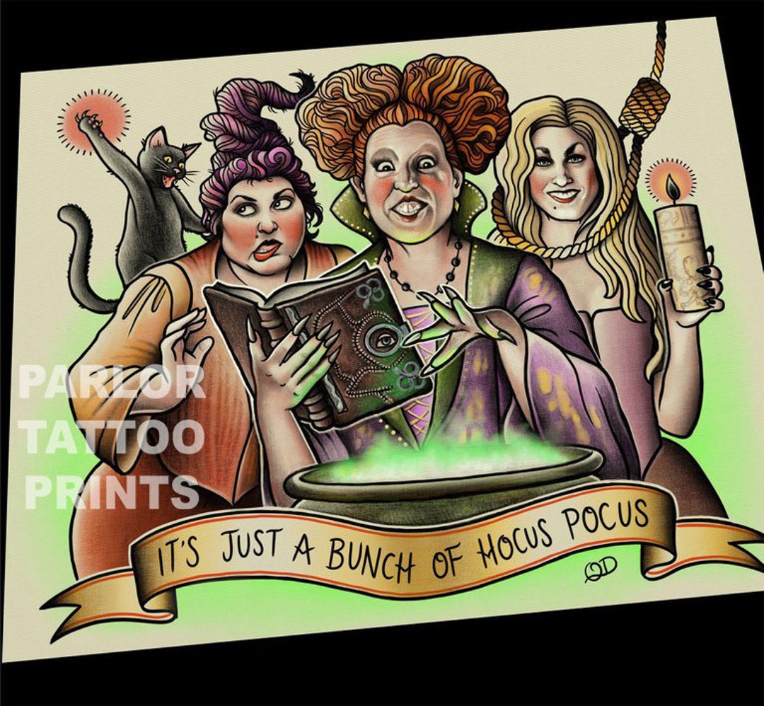 Hocus Pocus A3 Tattoo Flash Sheet Etsy Australia