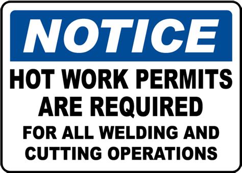 Hot Work Permit Required Sign - Save 10% Instantly