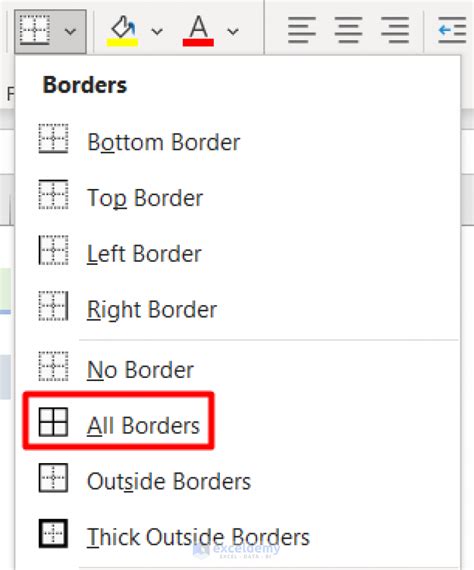 How To Apply All Borders In Excel 4 Quick Methods Exceldemy