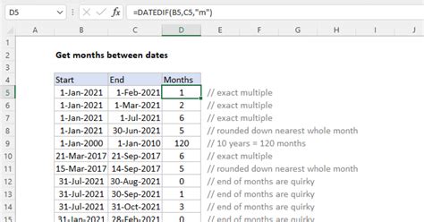 How To Calculate The Months Between Two Dates In Excel