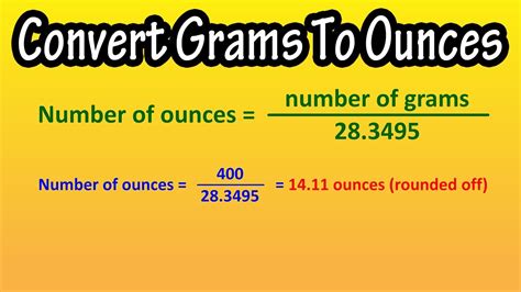 How To Convert Change Ounces Oz To Grams G Explained Formula