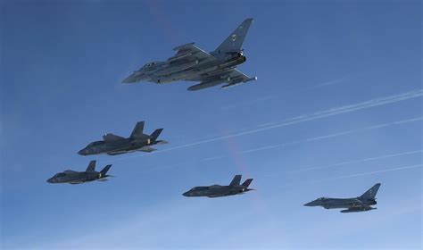 In Pictures Typhoons Escort F 35 Into British Airspace