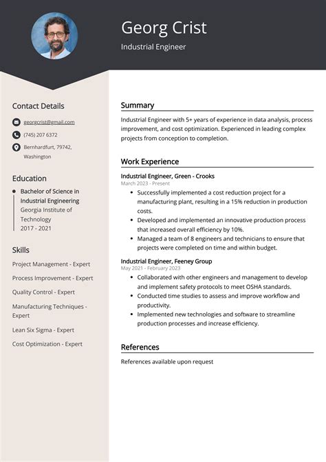 Industrial Engineer Cv Sample Guide Entry Level Senior Jobs