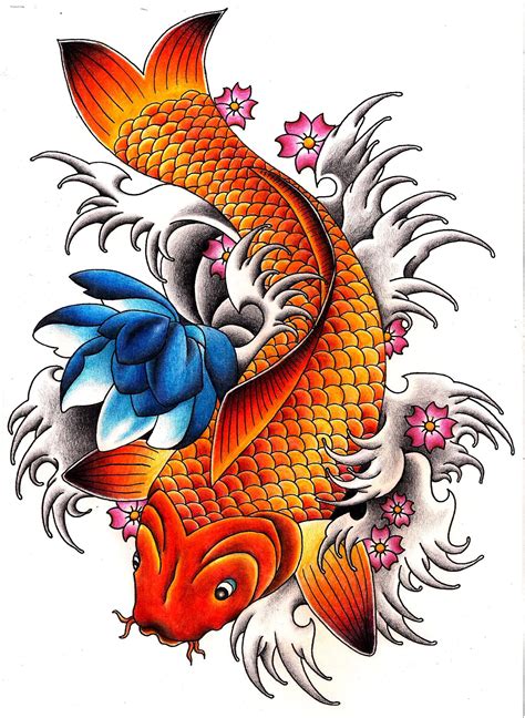 Koi Fish Tattoo Drawing