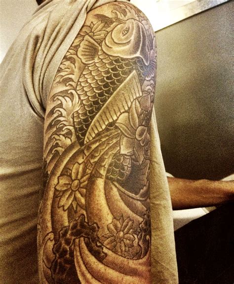 Koi Tattoo Black And Greyhelenasaurus