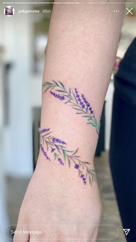 Lavender Arm Tattoo Wrap Around Style