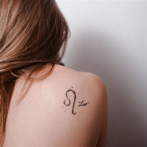 Leo Zodiac Sign Tattoo Leo Horoscope Tattoos Mini Leo Etsy