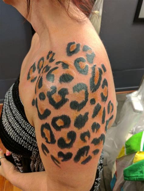 Leopard Print Shoulder Tattoo