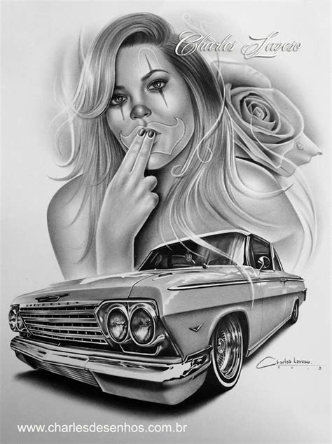 Lowrider Girl Tattoo Time Lapse By Manzur Guzm N Chicano Black