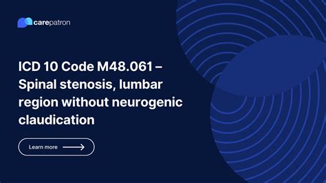 M48 061 Spinal Stenosis Lumbar Region Without Neurogenic