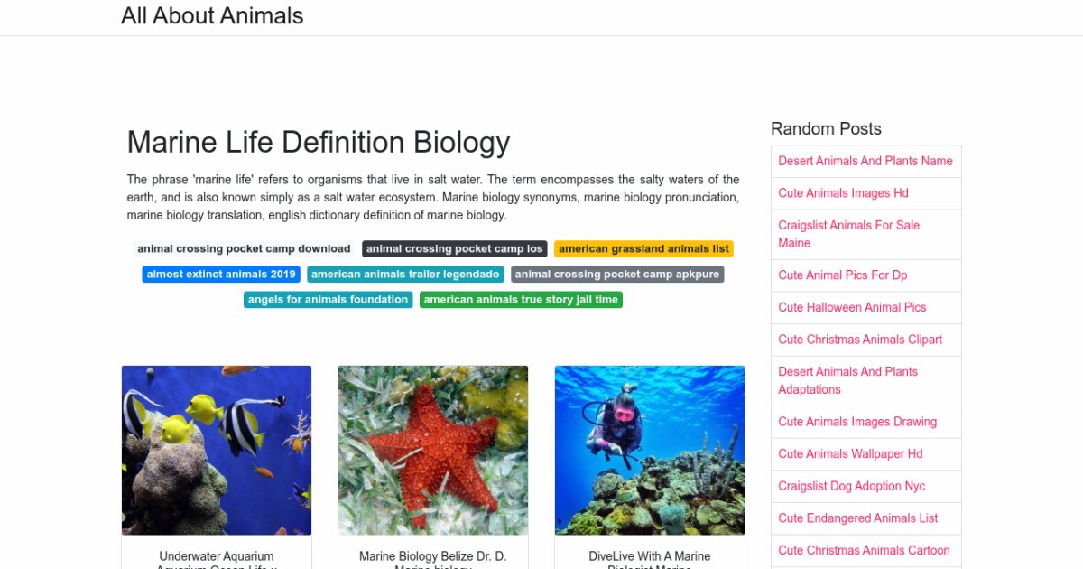 Marine Life Definition Biology