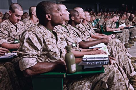 Marines Enjoying Education Benefits While Learning In Class