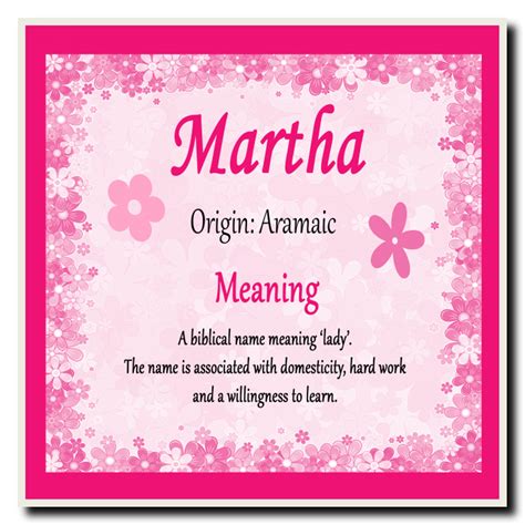 Martha Personalised Name Meaning Coaster The Card Zoo