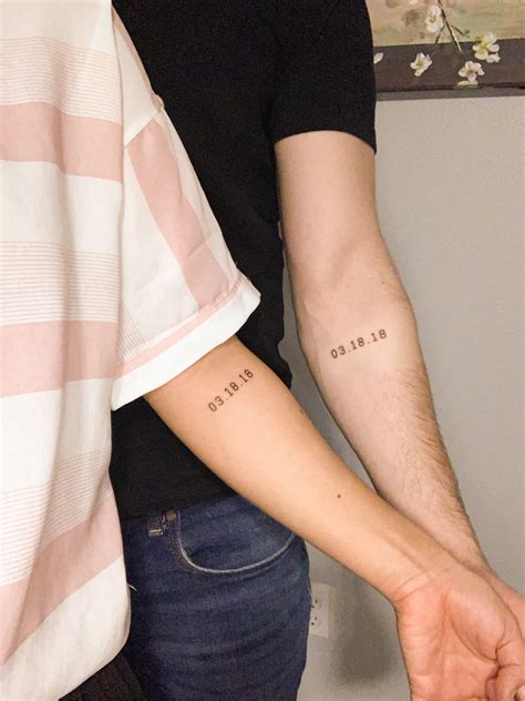 Matching Wedding Date Tattoos