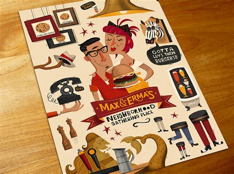 Max Erma S Illustrated Menu Cover 8 Images Behance