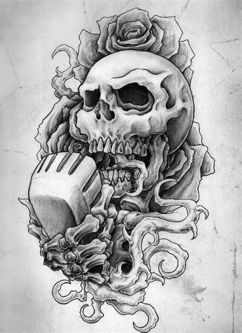 Med Tech Skull Tattoo Design Evil Skull Tattoo