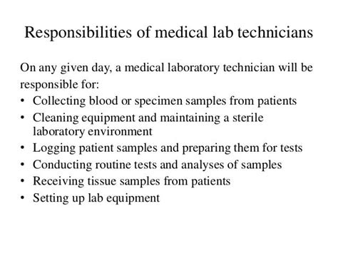 Medical Laboratory Technician Role In A Laboratory Setting