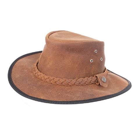 Mens Ladies Australian Aussie Leather Bush Hat Cowboy Hat 4 Sizes 2