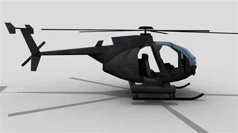 Mh6 Helicopter 3D Model Game Ready Obj Fbx Ma Mb Cgtrader Com