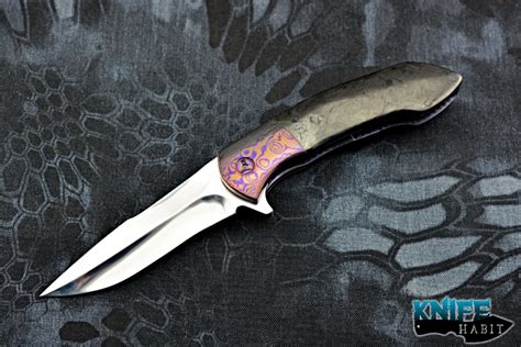 Michael J Smith Defender Mokuti Marbled Carbon Fiber Knife Habit