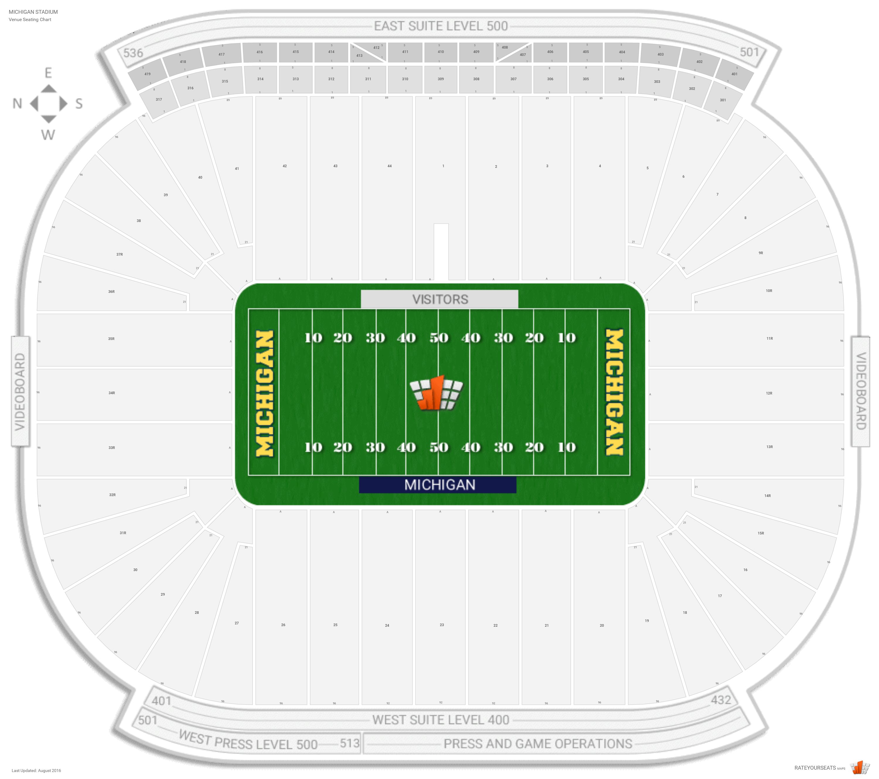 Michigan Stadium Seating Chart With Seat Numbers Cabinets Matttroy