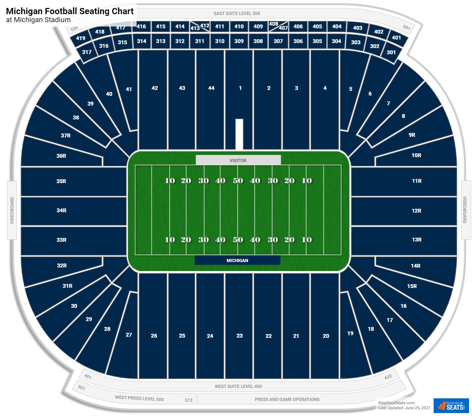 Michigan Wolverines Football Stadium Seating Chart Stadium Seating Chart