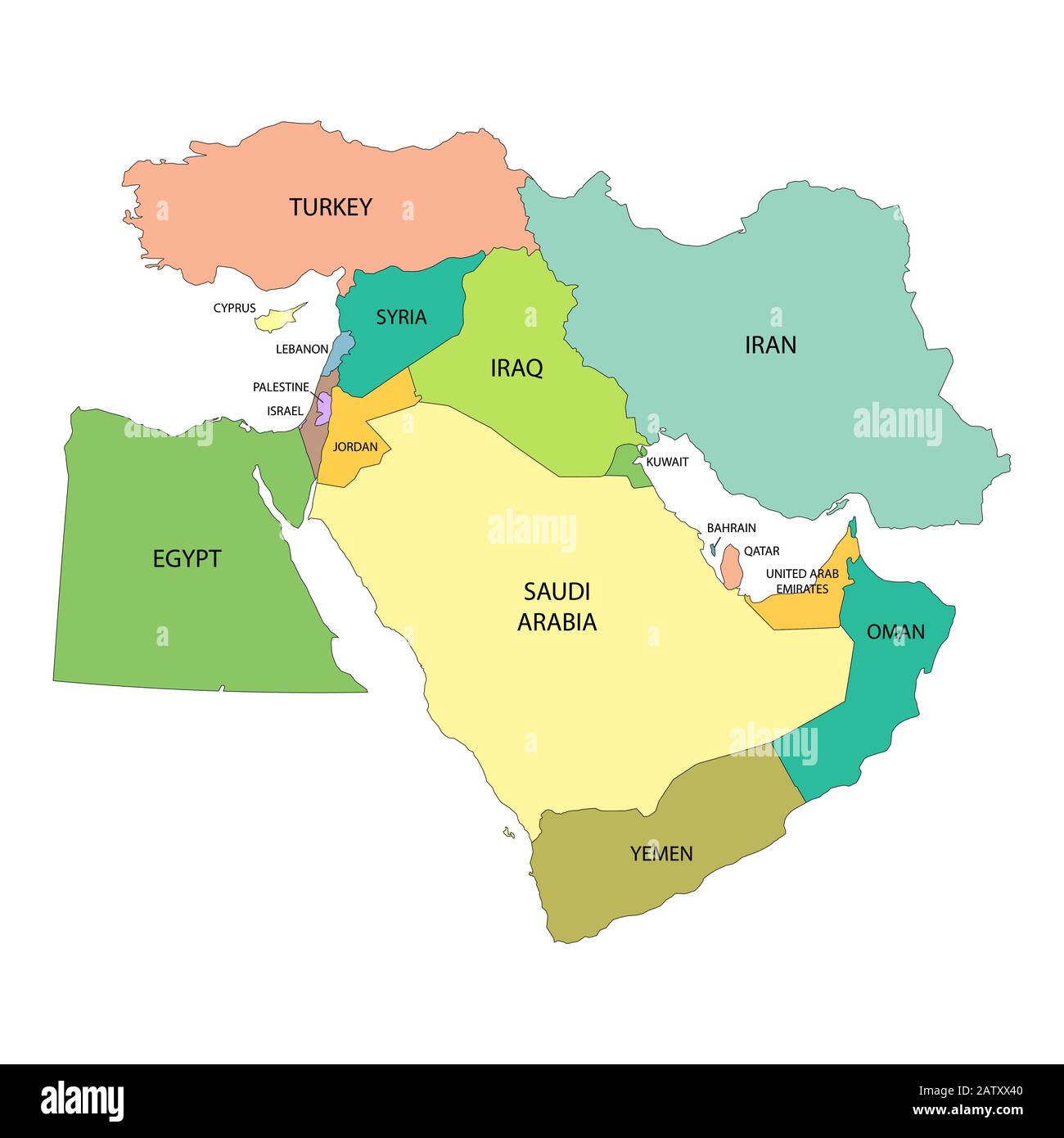 Middle East Map Kuwait Hi Res Stock Photography And Images Alamy