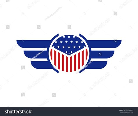 Military Aviation Logo Stock Vector Royalty Free 610188032