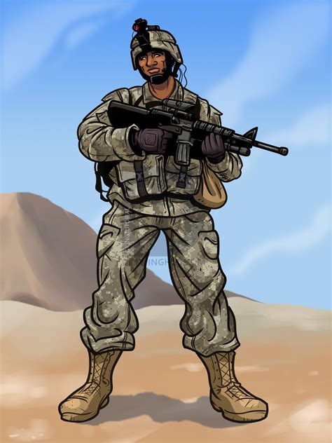 Military Soldier Drawing At Paintingvalley Com Explore Collection Of